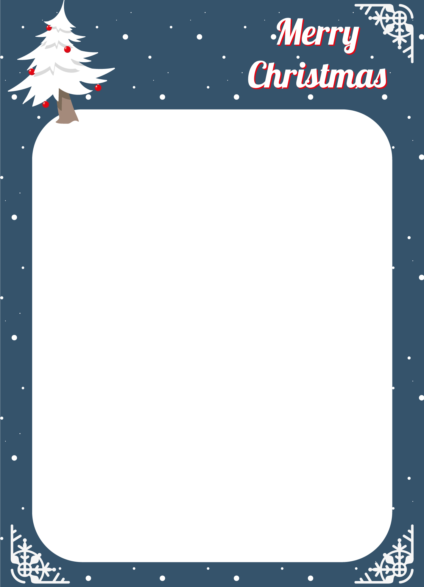 christmas border lined paper free google docs template - gdoc.io